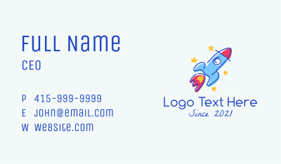 Rocket Launch Nursery Business Card Image Preview