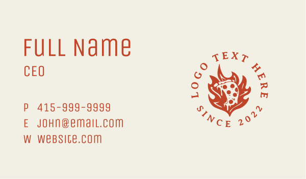 Flame Pizza Diner Business Card Design Image Preview