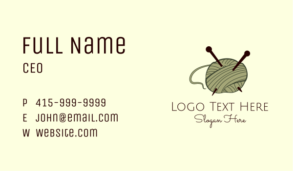 Needle Knitwork Wool Business Card Design Image Preview
