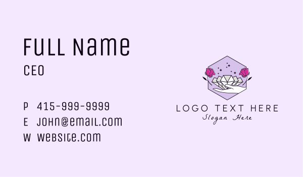 Rose Diamond Jewelry Business Card Design Image Preview