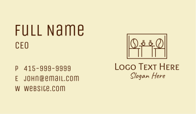 Coffee Cafeteria Frame  Business Card Image Preview