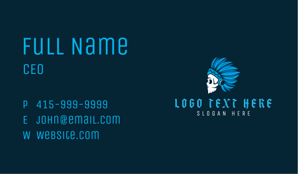 Tribal Skull Gaming Business Card Design Image Preview