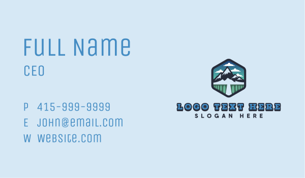 Winter Mountain Adventure Business Card Design Image Preview