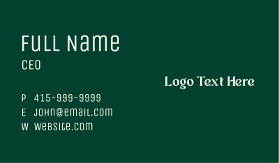 Organic Fancy Wordmark Business Card Image Preview