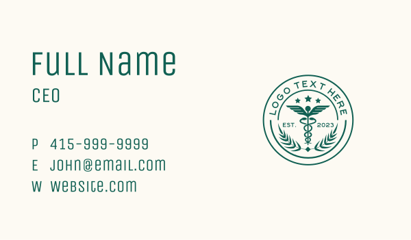 Medical Caduceus Pharmacy Business Card Design Image Preview