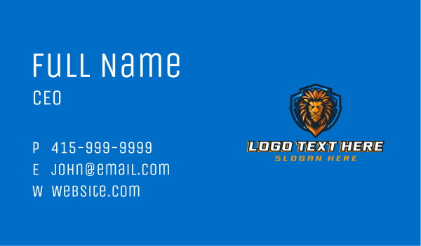 Gaming Shield Lion Business Card Design Image Preview