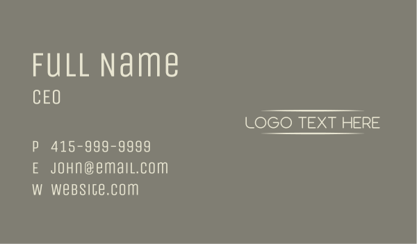 Simple Business Wordmark Business Card Design Image Preview