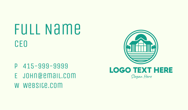 Green Cottage House Business Card Design Image Preview