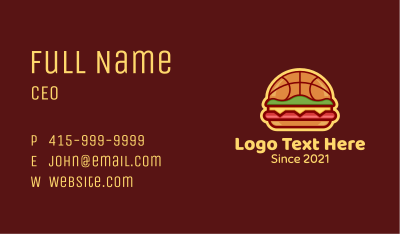 Basketball Cheeseburger Business Card Image Preview