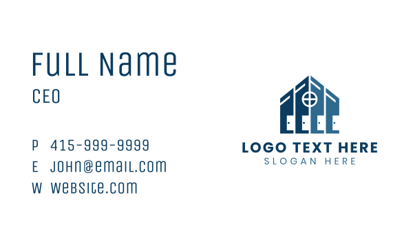 Blue Apartment House Business Card Design Image Preview