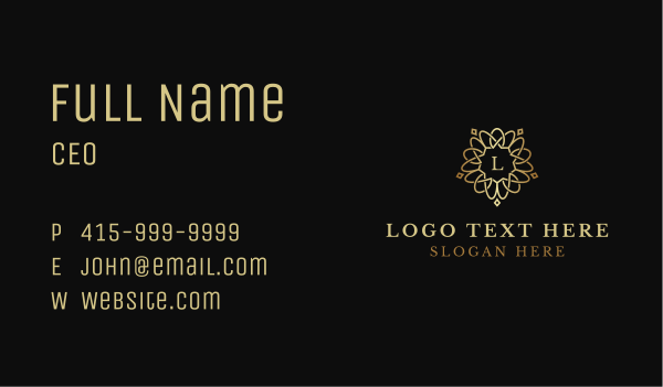 Golden Luxury Ornament Letter Business Card Design Image Preview