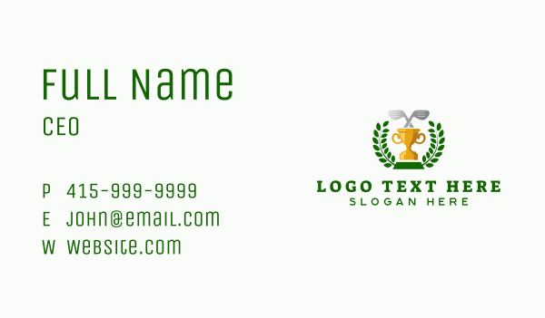 Golf Tournament Trophy Business Card Design Image Preview