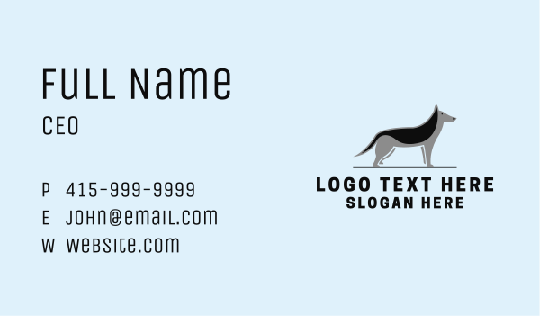 Standing Pet Dog Business Card Design Image Preview