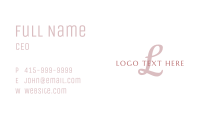 Pink Cursive Letter Business Card Image Preview
