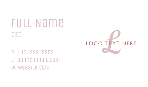Pink Cursive Letter Business Card Design Image Preview
