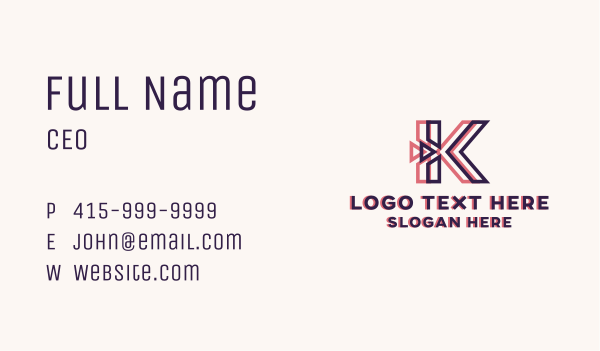 Architecture Studio Letter K Business Card Design Image Preview