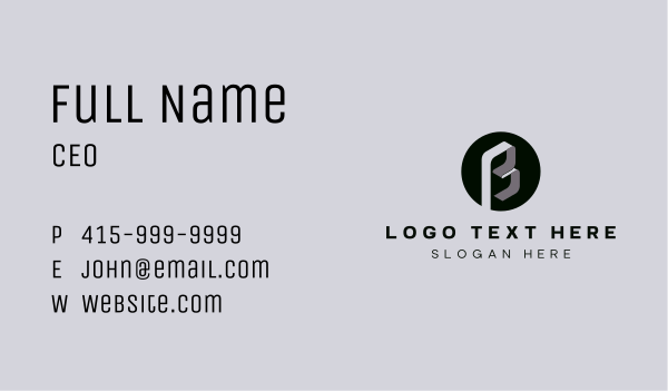 Modern Geometric Letter B Business Card Design Image Preview