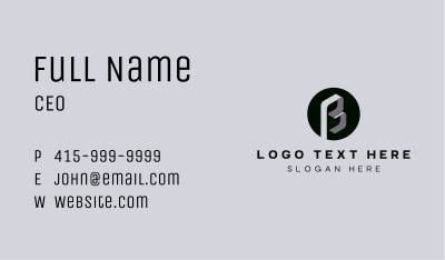 Modern Geometric Letter B Business Card Image Preview