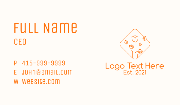 Orange Flower Stall  Business Card Design Image Preview