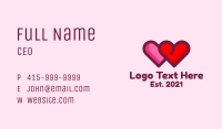 Valentine Couple Hearts Business Card Image Preview