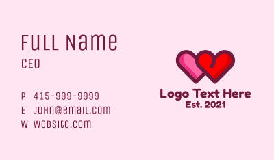 Valentine Couple Hearts Business Card