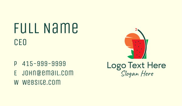 Sunset Watermelon Juice  Business Card Design Image Preview