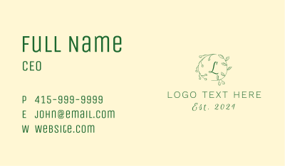 Organic Herb Letter Business Card Image Preview