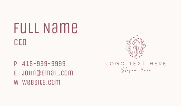 Moon Crystal Wreath  Business Card Design Image Preview