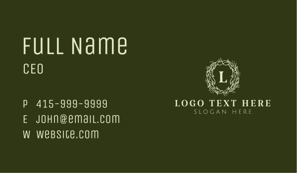 Luxury Wreath Fashion Letter Business Card Design Image Preview