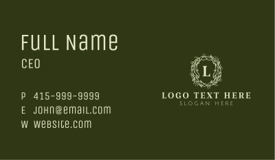 Luxury Wreath Fashion Letter Business Card Image Preview