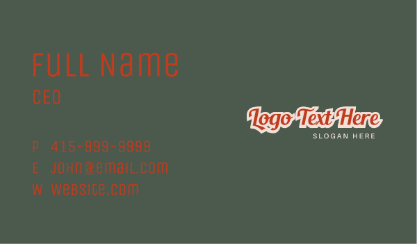 Quirky Stroke Wordmark Business Card Design Image Preview