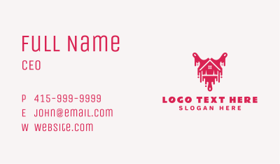 Pink Paintbrush Home Business Card Image Preview