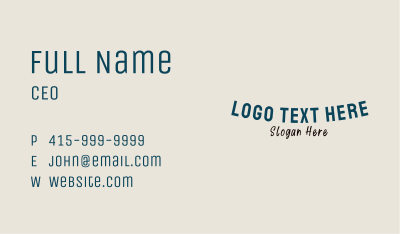 Blue Curve Wordmark Business Card Image Preview