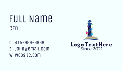 Floral Light House  Business Card Image Preview