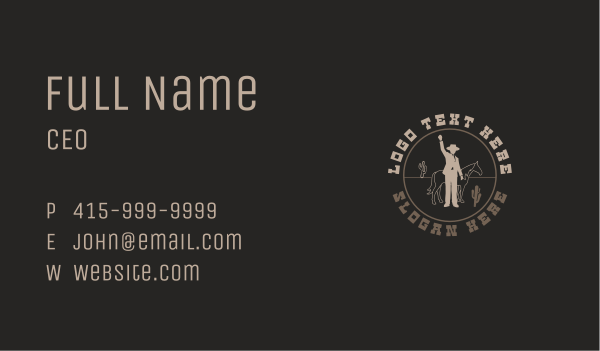 Cowboy Horse Ranch Business Card Design Image Preview