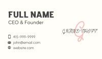 Cursive Script Wordmark Business Card Image Preview