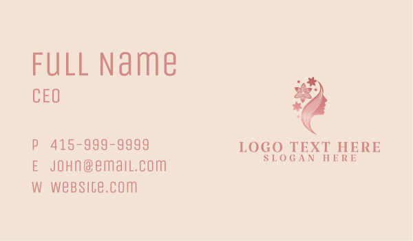 Feminine Flower Cosmetics Business Card Design Image Preview