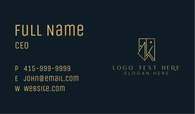 Luxury Gold Letter K Business Card Image Preview