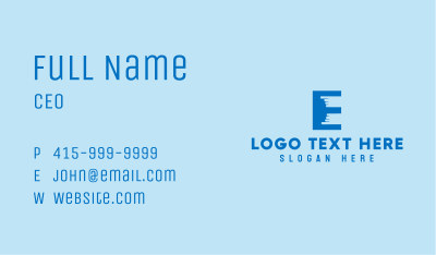 Finger Touch Letter E  Business Card Image Preview