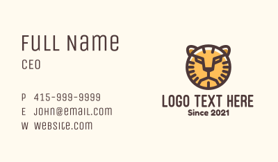 Wild Tiger Safari Business Card Image Preview