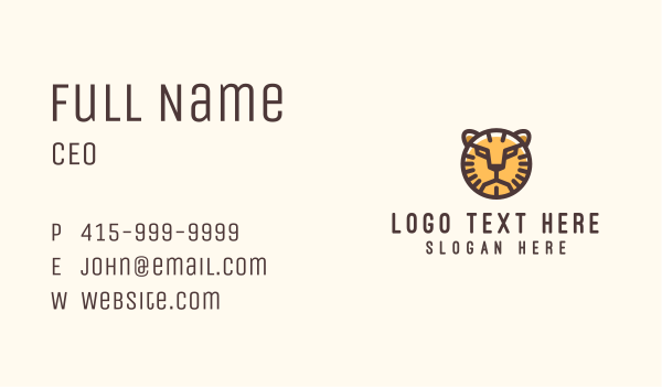 Wild Tiger Safari Business Card Design Image Preview