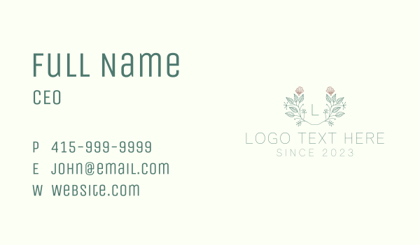 Leaf Plant Seashell Wreath Business Card Design Image Preview