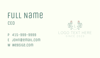 Leaf Plant Seashell Wreath Business Card Image Preview