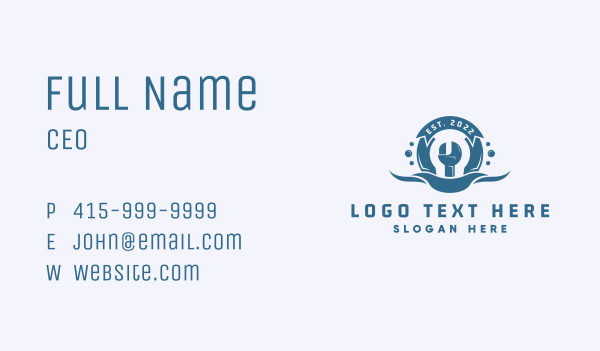 Plumbing Wrench Emblem Business Card Design Image Preview