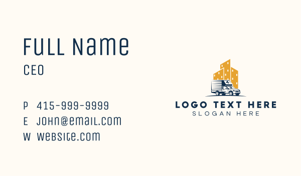 City Delivery Truck Business Card Design Image Preview