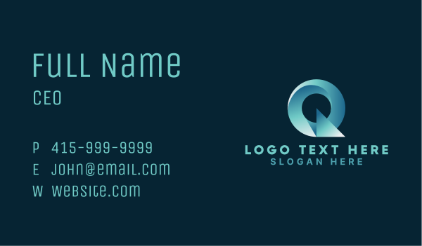 Tech Startup Letter Q Business Card Design Image Preview