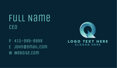 Tech Startup Letter Q Business Card Image Preview