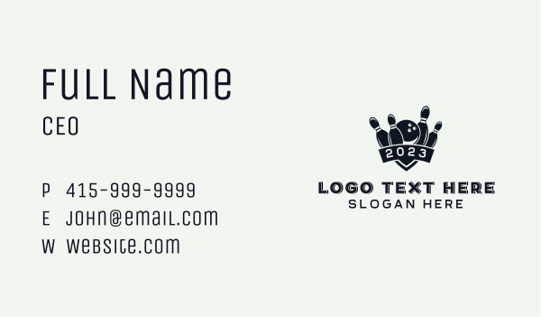 League Sport Bowling Ball Business Card Design Image Preview