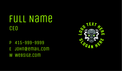 Alien Mascot Smoking Business Card Image Preview