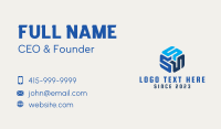 Tech Cube Letter S  Business Card Design